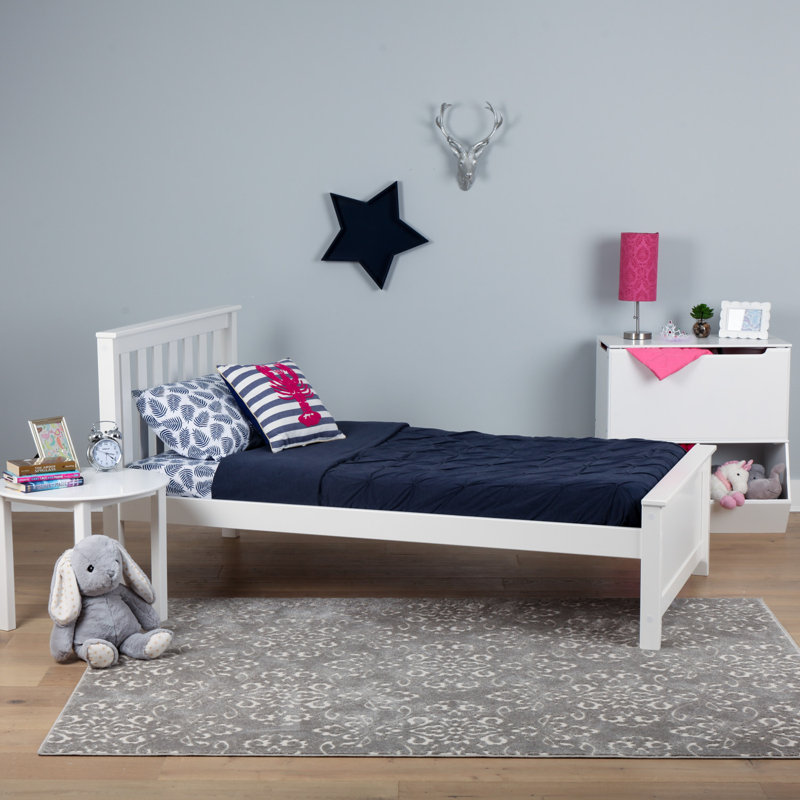 Bolin Kids Solid Wood Platform Bed, Twin, White