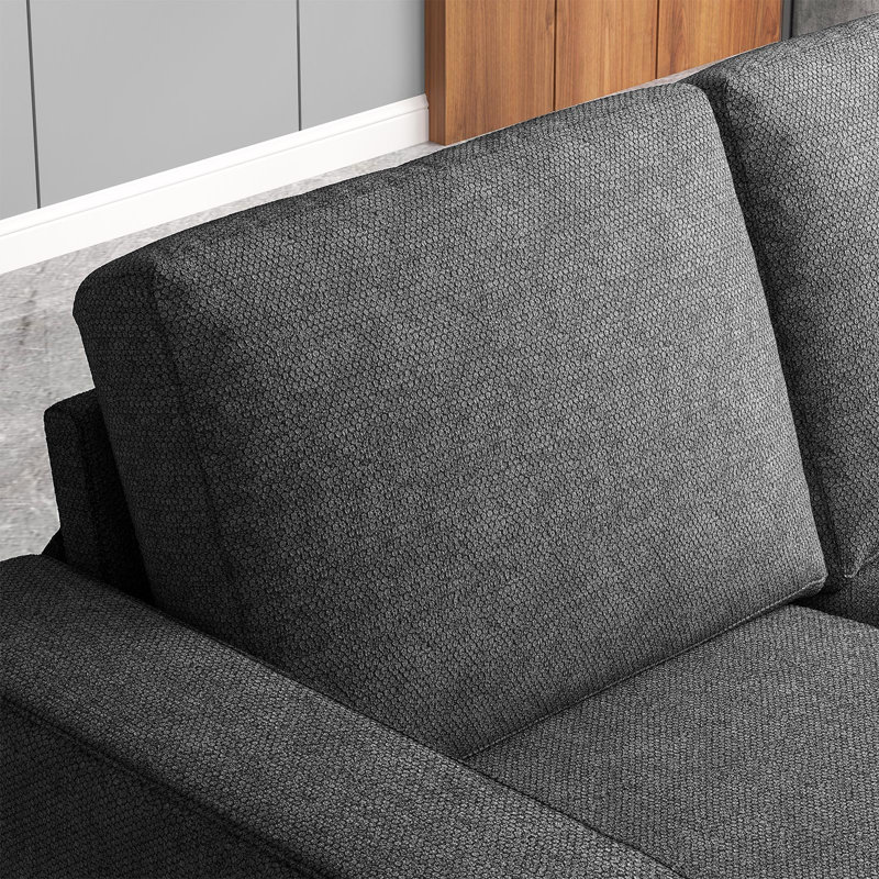 Canapé rembourré Brooklington, Polyester gris