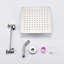 Pomme de douche carrée en acier inoxydable de 10 po - nickel brossé, pluie et hauteur, autonettoyante, bras réglable, fixation de la buse sur le mur, protection contre le détartrage
