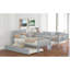 Lit superposé simple gris avec lit gigogne et rangement, matériau principal en bois de pin
