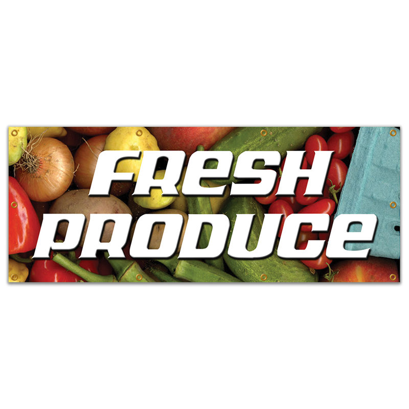 Enseigne fraîche Fresh Produce, H 36 po x l 96 po x P 0,1 po