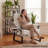 High-Strength Galvanized Frame Upholstered Accent Chair With Side Tray Table And Side Pocket-1837317413