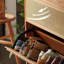 Armoire de rangement en bois massif en rotin ultra-mince avec 24 paires de chaussures