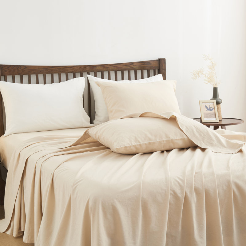 Linen Cotton Flat Sheet, Twin, Linen