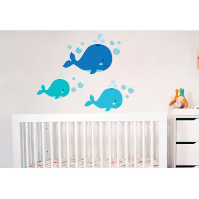 Décalcomanie murale baleine, mer et océan