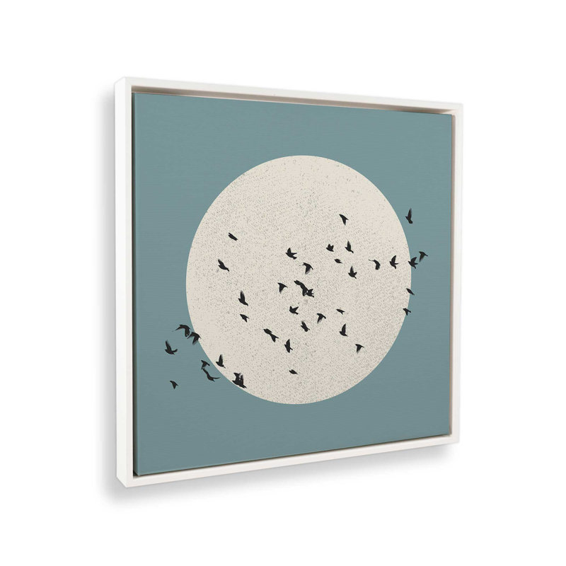 «Lunar Journey», reproduction sur toile, H 34 po x l 34 po, Cadre flottant blanc opaque