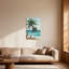 Plantes et fleurs, palmiers tropicaux, scène de plage sur l'océan-658134202