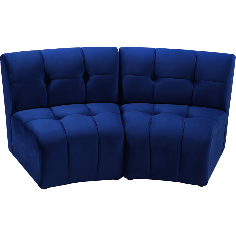 Jedson Velvet Sectional Symmetrical, Navy Velvet