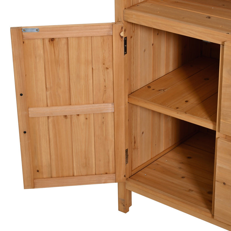 Îlot de cuisine pour l'extérieur avec huche 45,3 po L, Natural Wood