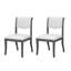 Ensemble de 2 chaises de salle à manger rembourrées avec finition chêne gris