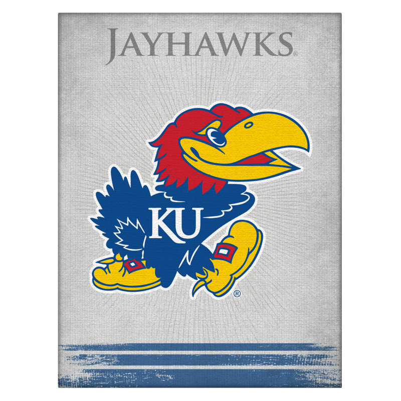 NCAA - Impression sur toile tendue, H 15 po x l 20 po x P 1 po, Jayhawks de Kansas