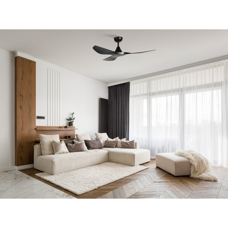 Takoya Ceiling Fan, Black, Black, 52"