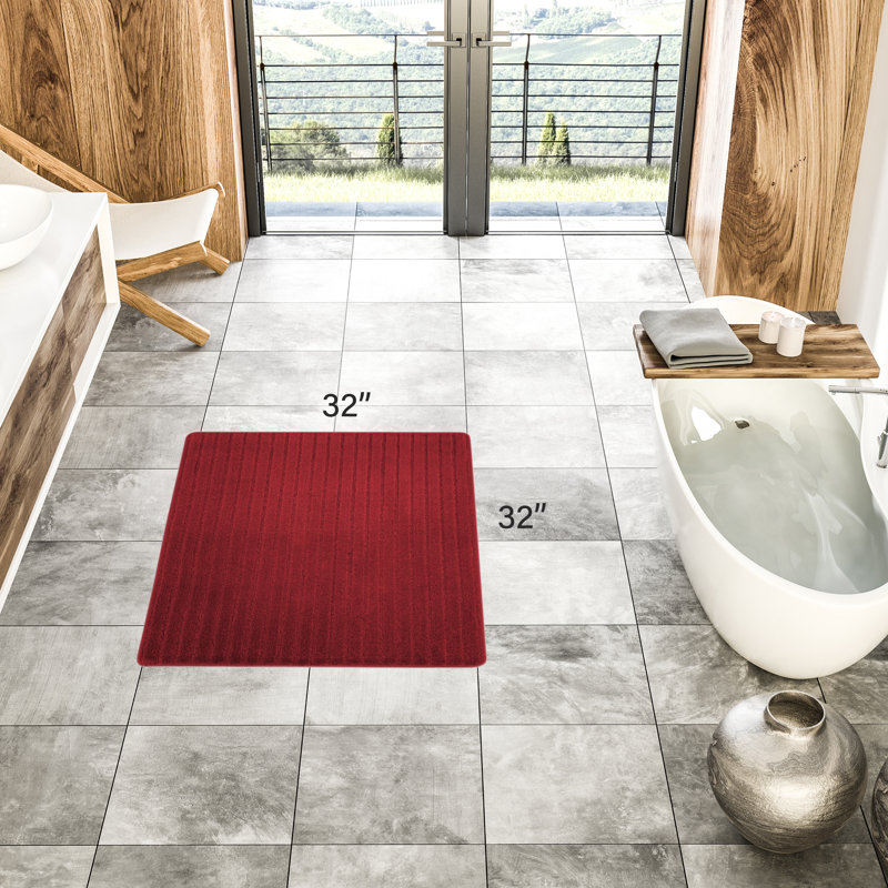 Tapis de cuisine, Rouge, Carré 2 pi 8 po