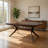 Viki 82-102 Inch Dining Table, Curved Legs Extendable Brown Solid Wood