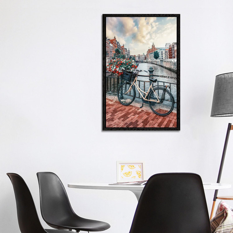 With Flowers by Manjik Pictures - Gallery-Wrapped Canvas Giclée on Canvas, Black Floater Framed, 30.48 cm H x 45.72 cm W