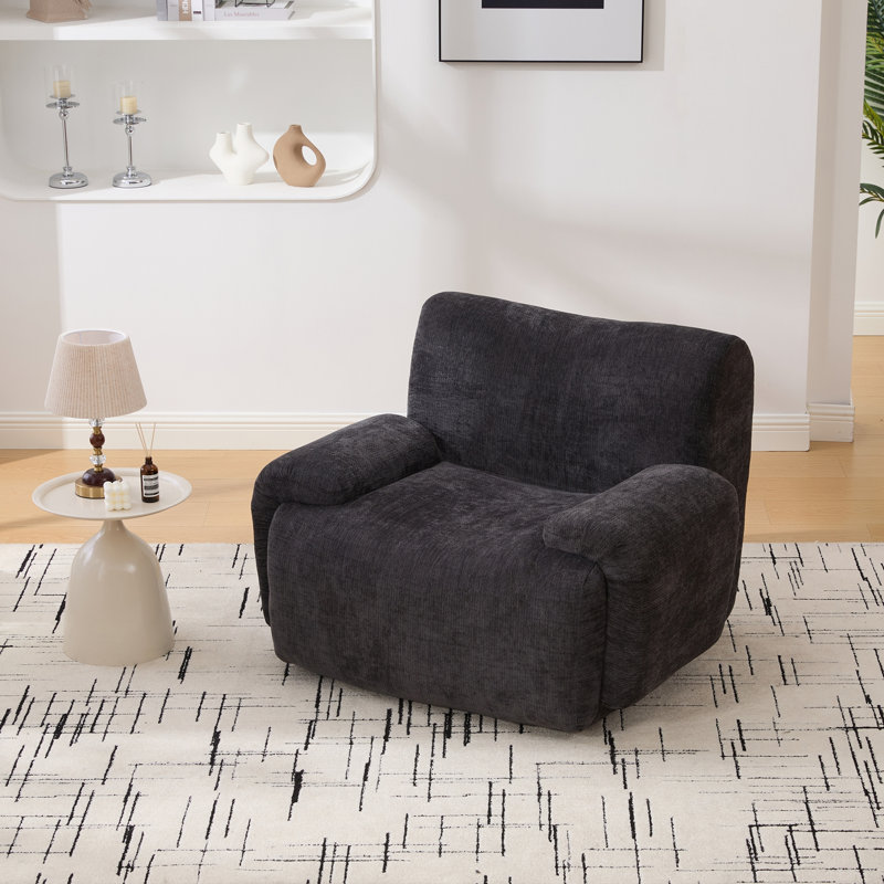 Fauteuil d'appoint surdimensionné moderne de 42 po de largeur, Noir
