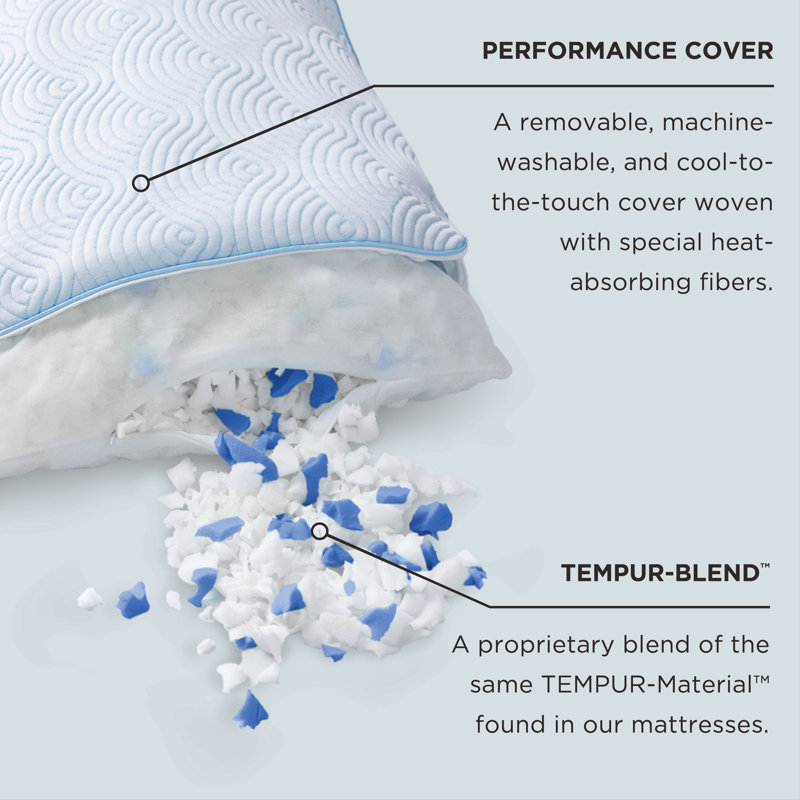 TEMPUR-Cloud Adjustable Cooling Pillow, Queen, Single