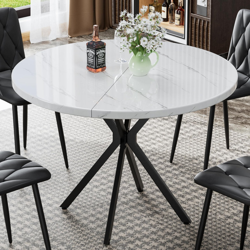 Table de salle à manger Mid-Century, Blanc