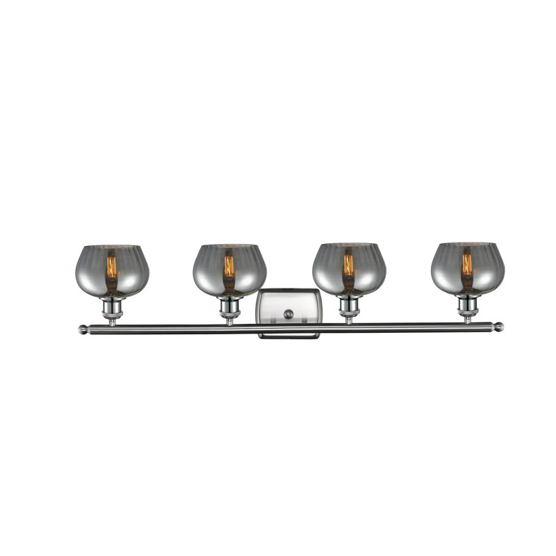 Éclairage de salle de bain à intensité variable 4 lumières Patrina, Nickel satiné brossé