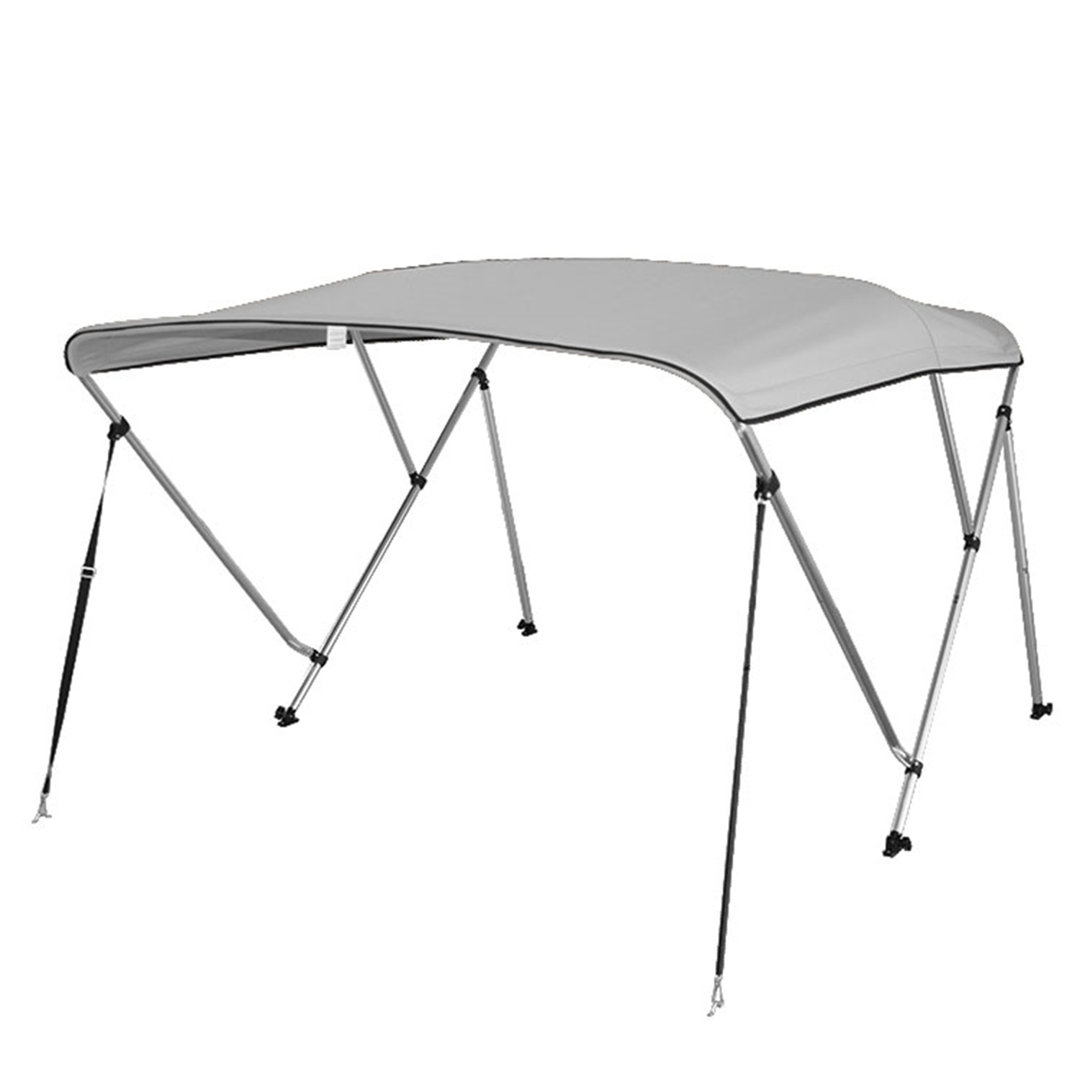 Waterproof Boat Bimini Top Cover - 67-72" W 4 Bow Bimini Top Canvas Sun Shade Boat Canopy -1" Double Wall Aluminum Frame Tubes, 2 Straps, 2 Rear Support Poles, Storage Boot SereneLife Roof 