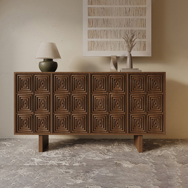 Buffet rétro de style américain, H 34,6 po x l 63 po x P 15,7 po