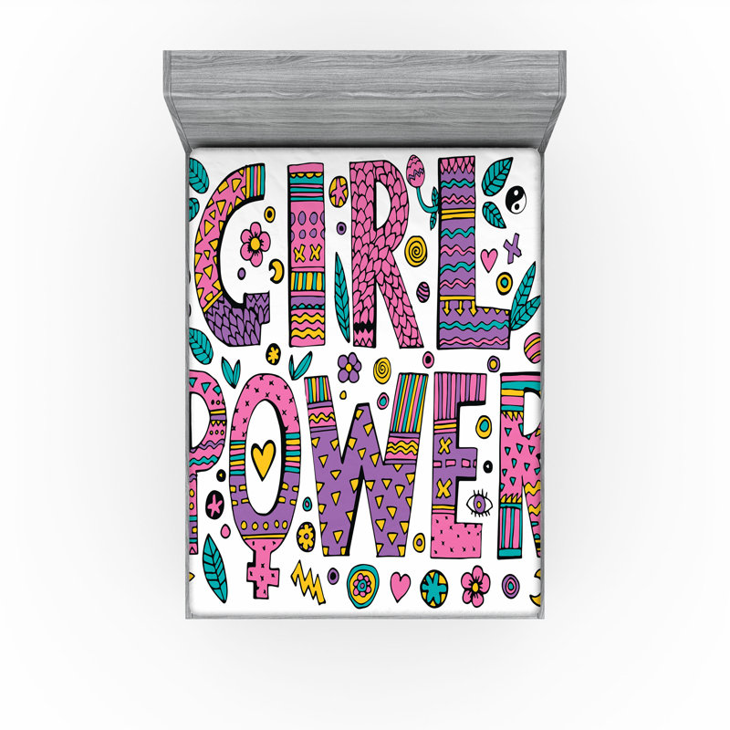 Multicolore drap-housse Ambesonne féministe Hippie Boho Girl, Drap-housse très grand californien
