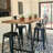 Doron Solid Wood Top Metal Base Dining Table-260195091-260195096