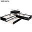 Lit plateforme en L avec lit gigogne et tiroirs-117194095