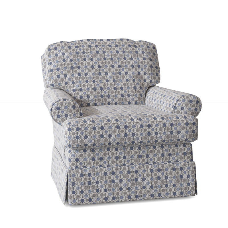 Fauteuil pivotant l 39,5 po Allenford, Bleu fumé performance multicolore