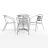 Johannette Round Aluminum Indoor-Outdoor Restaurant Dining Table Set with 4 Slat Back Chairs-93389841-93389844
