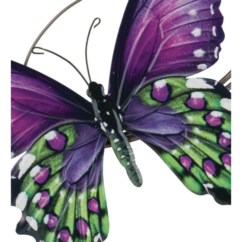 Large Multicolor Metal Butterfly Collage Wall Sculpture