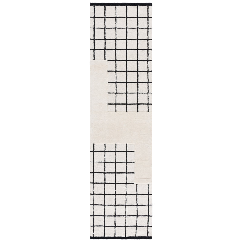 Genre 250 Hand Tufted Wool; Cotton Geometric Shapes Rug, Runner 2'3" x 9'