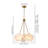 Luminaire 6 - Light Brass THandblown Cloud Glass Shades  Chandelier for Dining Room