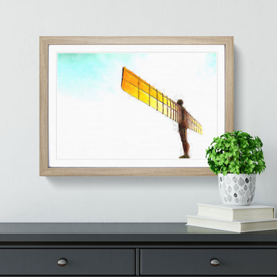 Angel Of The North In Gateshead - Single Picture Frame Painting on MDF