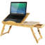 Montez-le! Plateau de lit ajustable pour ordinateur portable en bambou avec plateau inclinable, tiroir de rangement coulissant, conception pliable