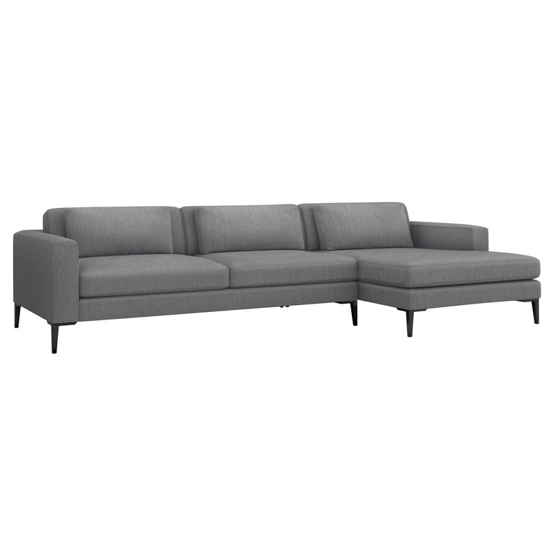 Izzy Chaise Sectional, Right Hand Facing, Storm, Pewter