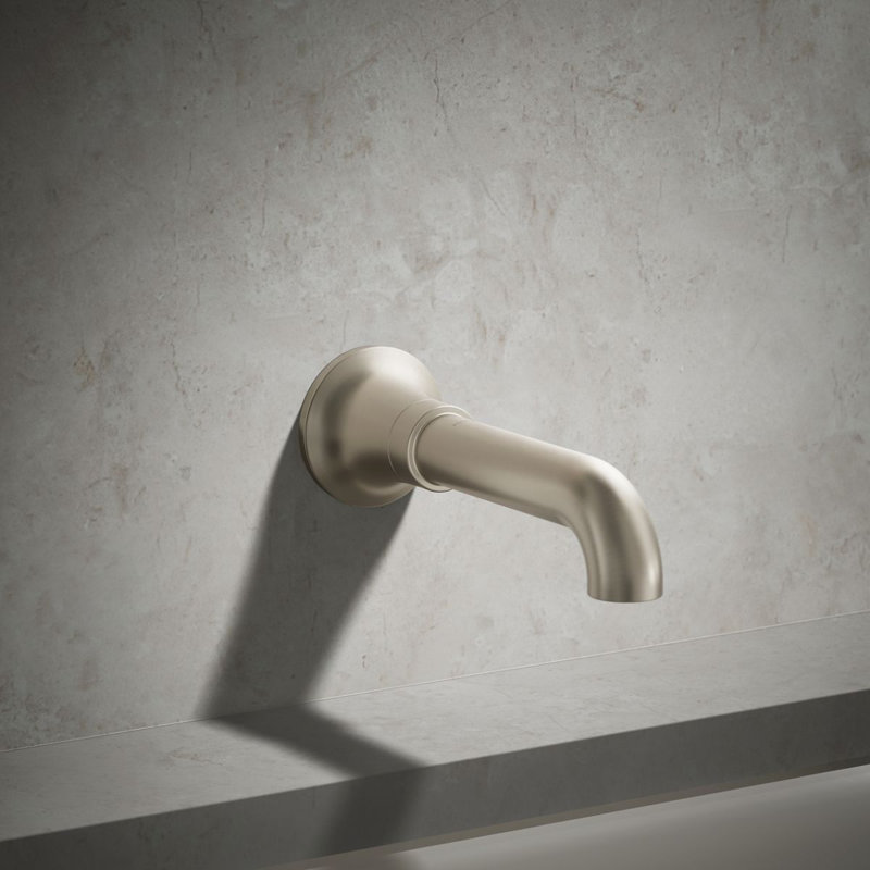 Tone Wall-Mount Non-Diverter Bath Spout, Vibrant Brushed Nickel