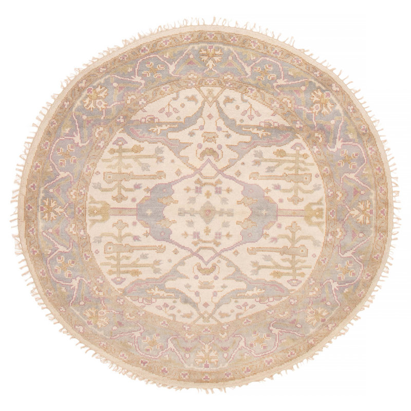Tapis crème Royal Oushak 6 pi 0 po x 6 pi 0 po