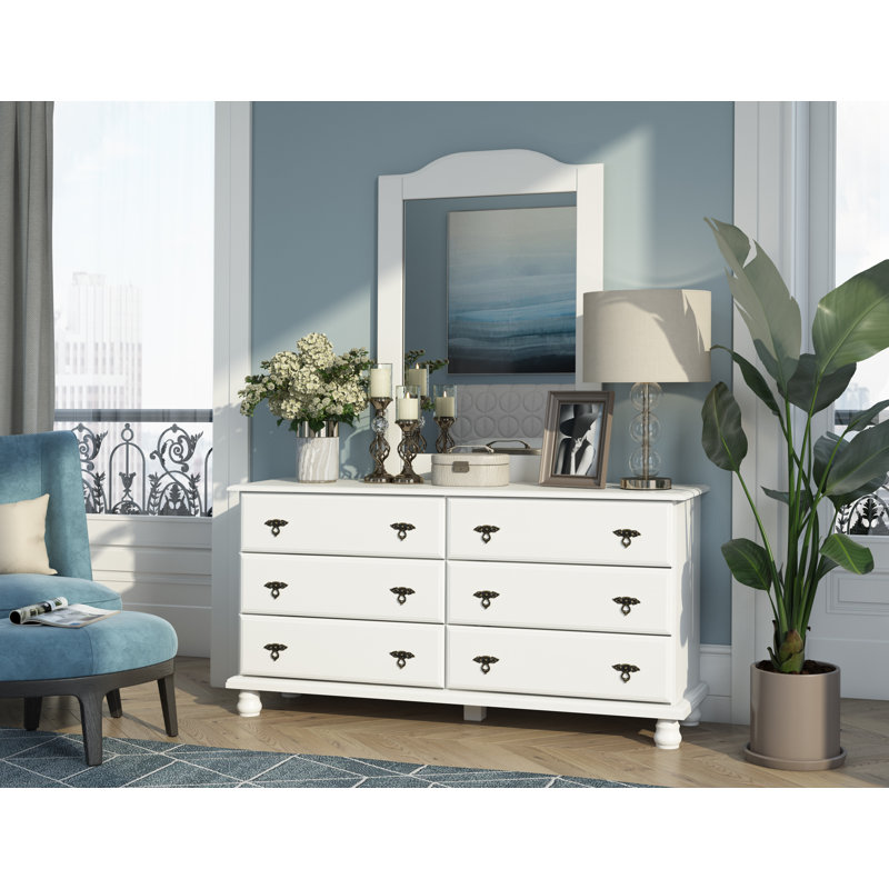 Commode double 6 tiroirs Keithsburg, Blanc