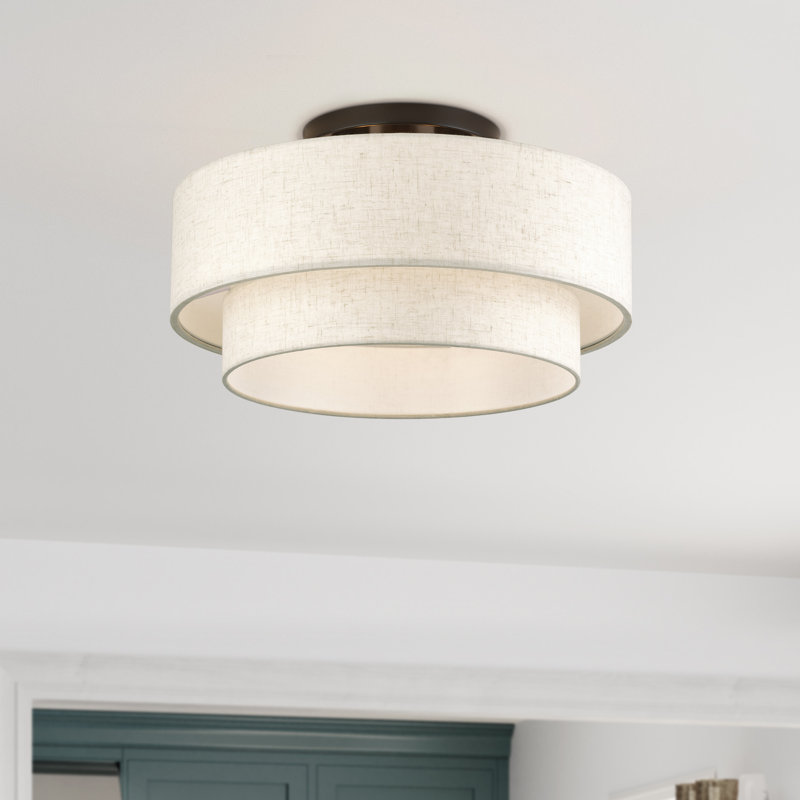 Grand luminaire semi-encastré 3 lumières Aselin, Bronze