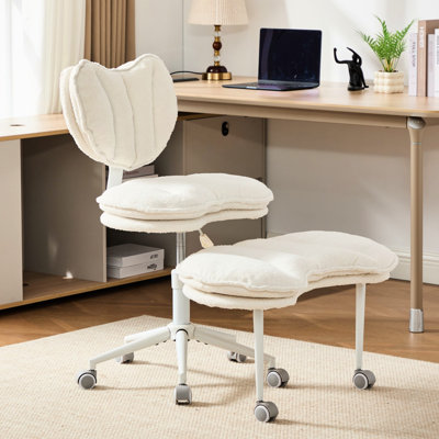 Fauteuil plus, fauteuil à roulettes croisées, tabouret réglable avec support lombaire, coussin de siège plus grand de mise à niveau, tabouret Design Home and Relax, design Plus, rembourrage plus doux, bureau
