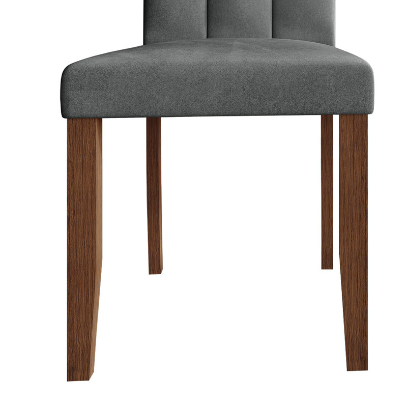 Dining Set With 59'' L Dining Table And Wooden Dining Chair, Gray, 5 Pieces: Table, 4 Chairs
