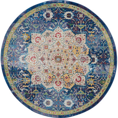 Tapis bleu d'inspiration persane Raymond