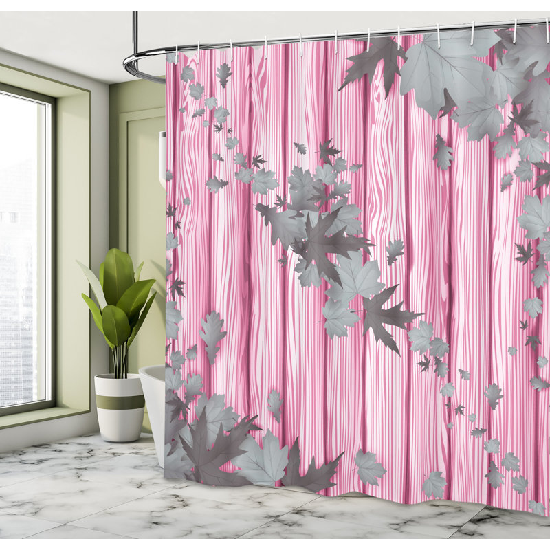 Ensemble de rideau de douche et crochets Autumn, H 69 po x l 70 po, Gris rose