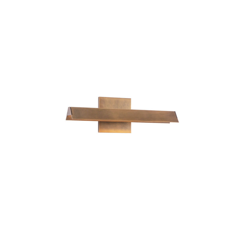 Galleria 15-in Brass dimmable LED Wall Sconce, 15-in, Antique Brass
