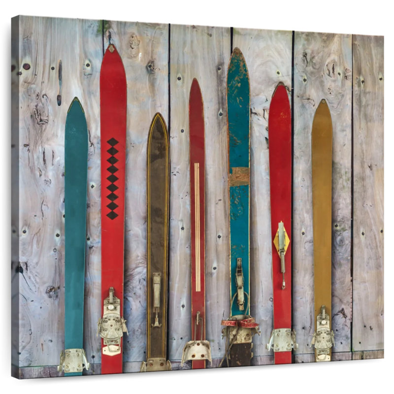 Collection de skis rétro, H 10 po x l 10 po