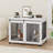 Anti-Bite Dog Crate Cage Furniture Sliding Barn Door, Dog Kennel End Table W/ Wheels & Flip-Top Plate Dog House Detachable Divider-305809332-305663979