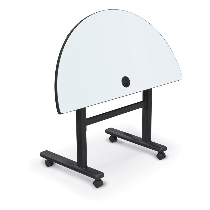 Hierarchy Half-circle Height Adjustable Flip Top 48'' L Training Table with Casters, Marker