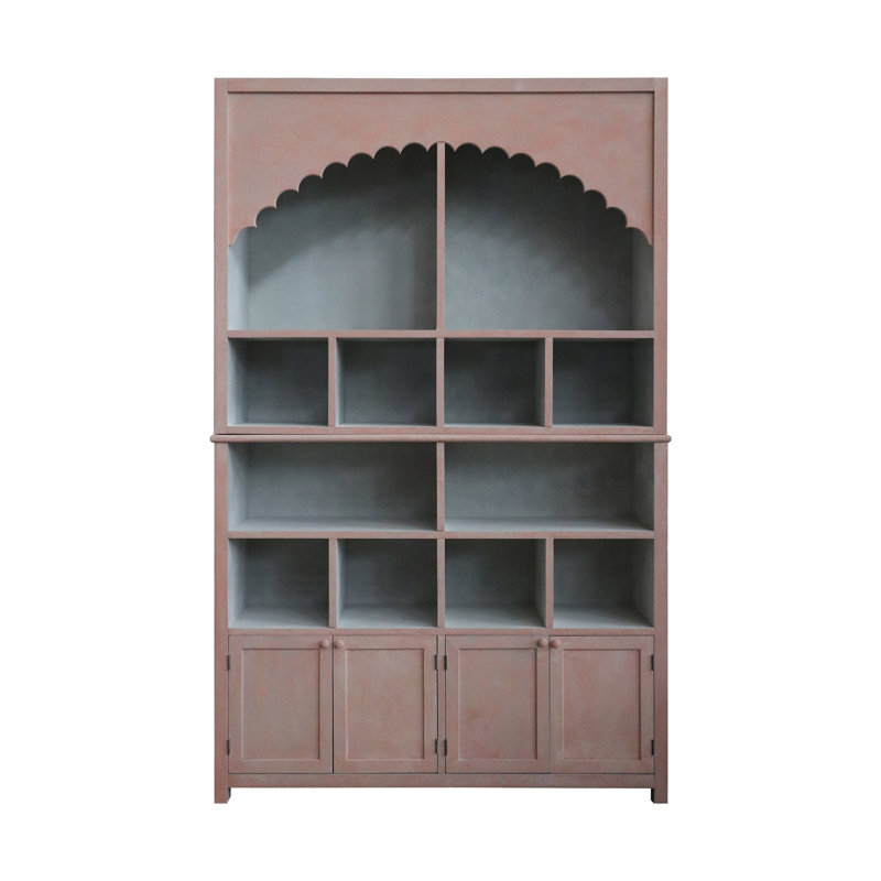 Armoire de rangement en bois avec bord festonné Jonnathon, rose antique