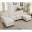 Canapé modulaire, ensemble de canapé en U en forme de nuage confortable, 6 places, 2 coussins d'accoudoirs, canapé modulaire convertible, salon, appartement, chenille (2 repose-pieds mobiles) (modulaire)-705878414
